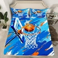 thumbnail image 2 of Castle Fairy Sport Basketball Twin Sheet Sets 3pcs for Kids Teens Adults,Ball Gamer Twin Fitted Sheet Microfiber,Abstract Graffiti Splash Breathable Flat Sheet,Microfiber Bedroom Decor, 2 of 7