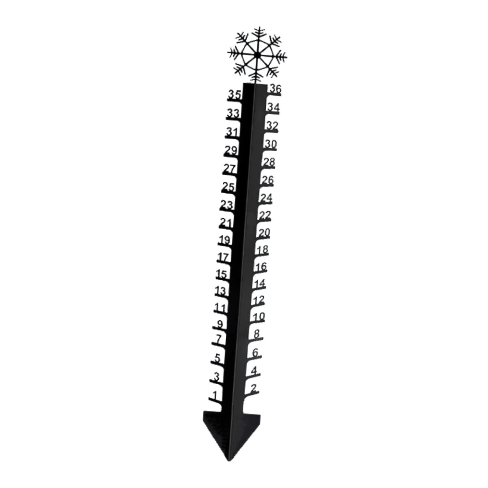 oshhni Snow Gauge Metal 36 inch Decorative Snow Measuring Stick for Patio Yard Lawn