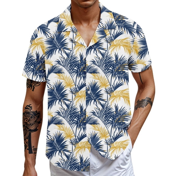 2026 Men's Hawaiian Shirt Short Sleeve Button Down Floral Print Casual Aloha Shirt for Summer Tropical Holiday Beach Shirts