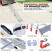 1Pcs Loading Ramps,900lb Capacity Aluminum Folding Motorcycle Ramps for Pickup Trucks Bed with Load Straps for Wheelbarrow,Mountain Bike,Motocross