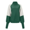 thumbnail image 4 of Annhoo Womens Sweatshirt Fall Trendy Color Block Mock Neck Pullover Shirts Loose Long Sleeve Sweaters Tops, 4 of 4