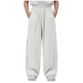 thumbnail image 6 of Miluxas Soft Pants for Girl Culottes Capris Wide Leg Palazzo Boho Pants Trousers Gray 15-16 Years, 6 of 6