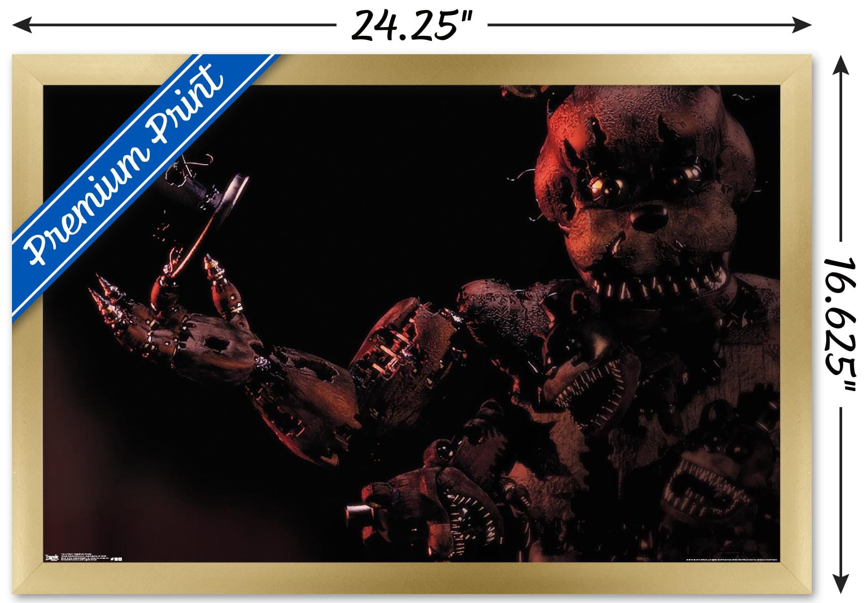 Five Nights at Freddy's - Nightmare Freddy Wall Poster, 14.725" x 22.375", Framed