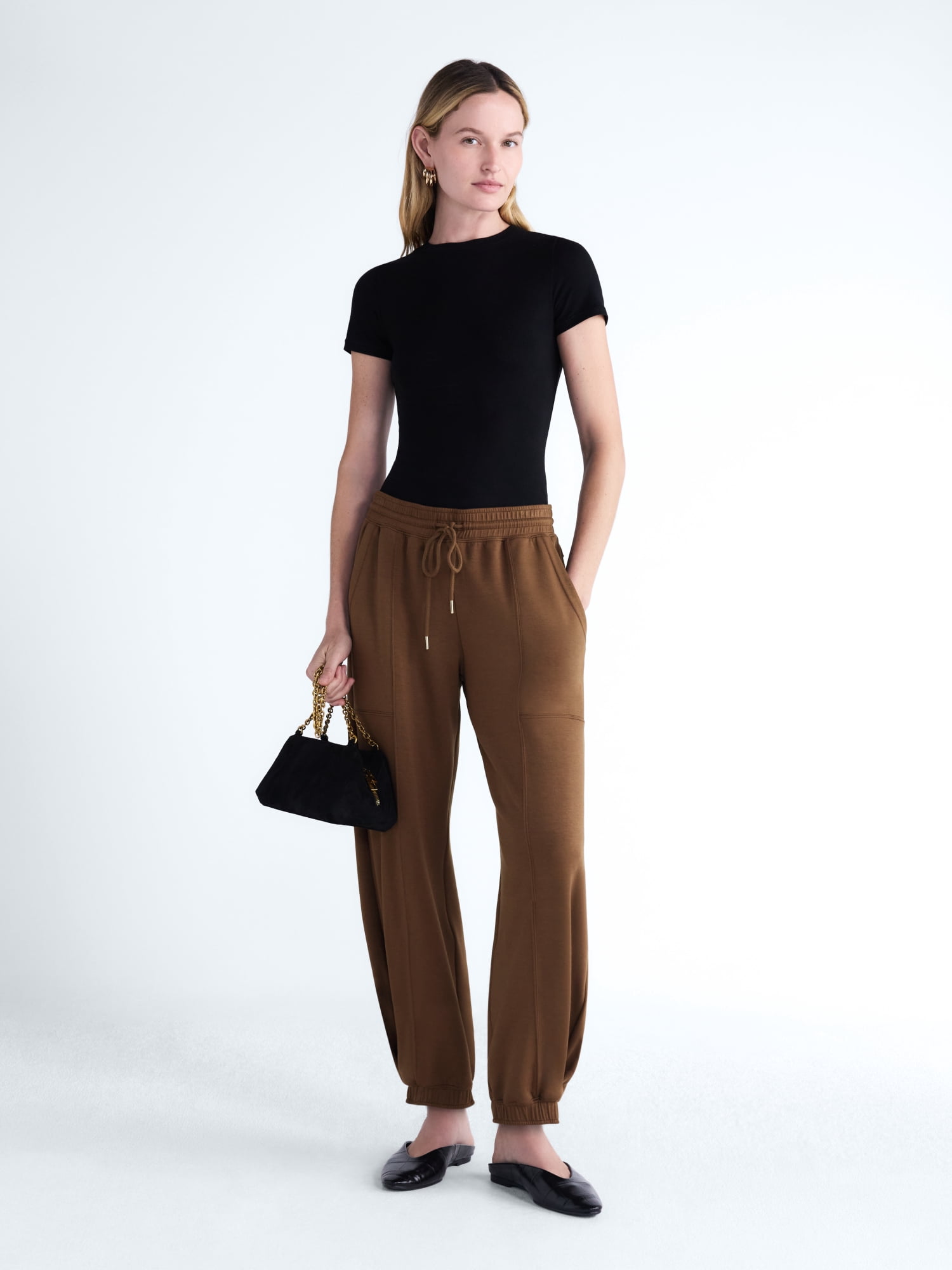 Scoop Women's and Women's Plus New Scubaknit Barrel Pants, Sizes XS-4X
