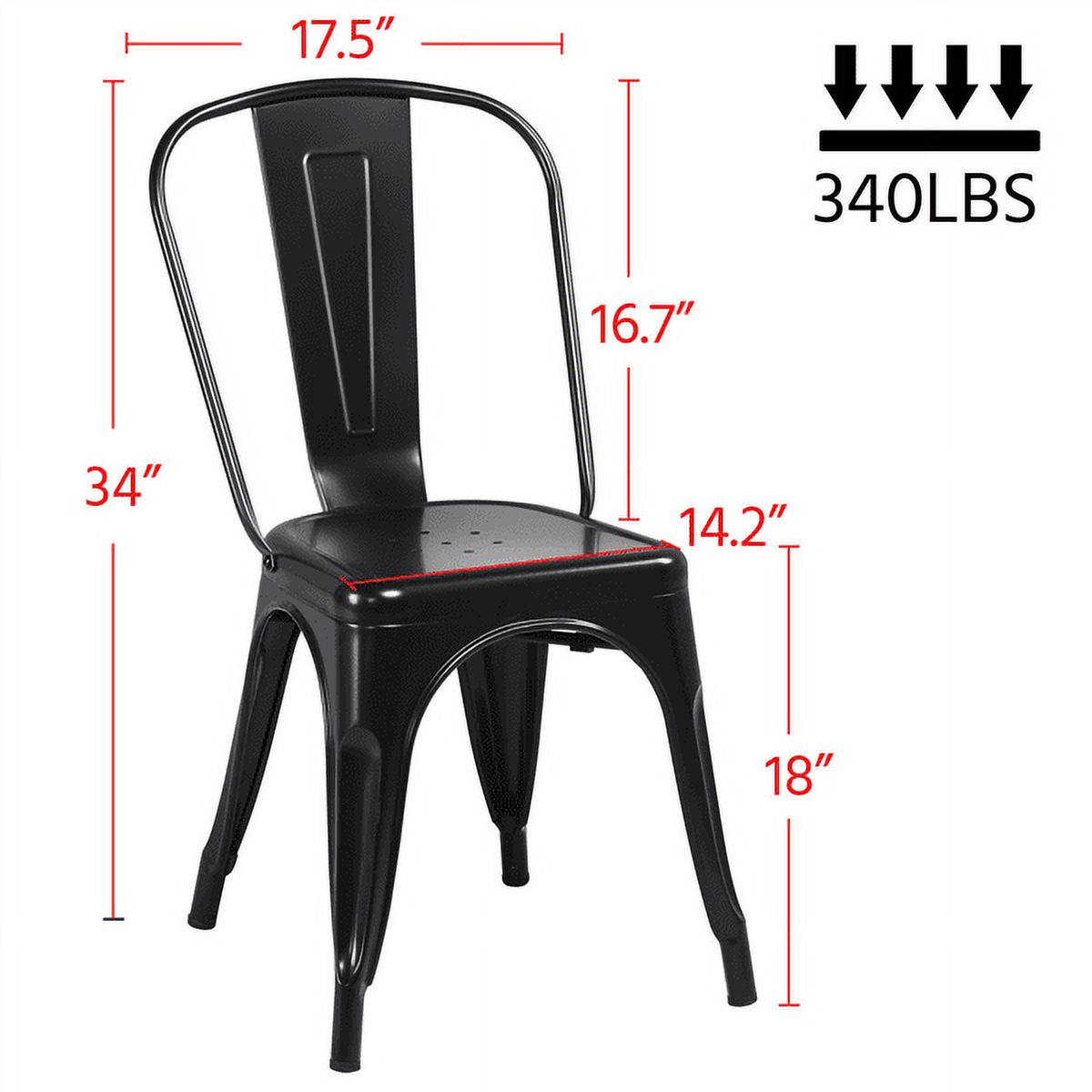 Alden Design Dining Chair, Set of 4, Black - image 4 of 7