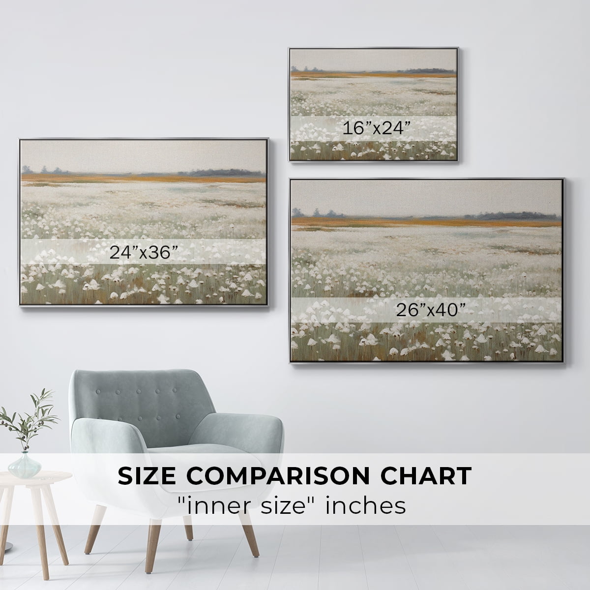 Vintage Landscape-XVII By Wexford Home Framed in Silver Wood Gallery Wrapped Canvas 25 in. x 37 in.