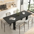 thumbnail image 5 of Veanerwood 55"- 78" Extendable Rectangle Dining Room Table for 6-10 Person,Modern Kitchen Table with 4 Sturdy Wooden Legs,Perfect for Small Space,Black, 5 of 10