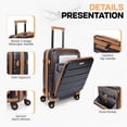 thumbnail image 3 of New York Xpress 20-inch Hardside Carry on Luggage with TSA Lock and Laptop Pocket, Blue, Cy2431, 3 of 8
