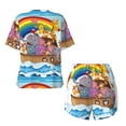 thumbnail image 5 of Picia Rainbow Animals on Noah's Ark Pajamas Sets for Women Soft Short-Sleeved Pjs with Lounge Shorts Two Piece Sleepwear-Medium, 5 of 9