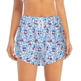 thumbnail image 2 of Rateoe Red Cherries Printed 2 in 1 Women's Workout Shorts for Athletic Gym Running Shorts with Phone Pockets-Medium, 2 of 7