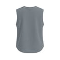 thumbnail image 5 of VBVC Women's Waffle Crew Neck Tank Top , Ladies' Soft Stretchy Loose Casual Camisole , Summer Sleeveless Breathable Tops For Women,Gray,S-2XL, 5 of 8