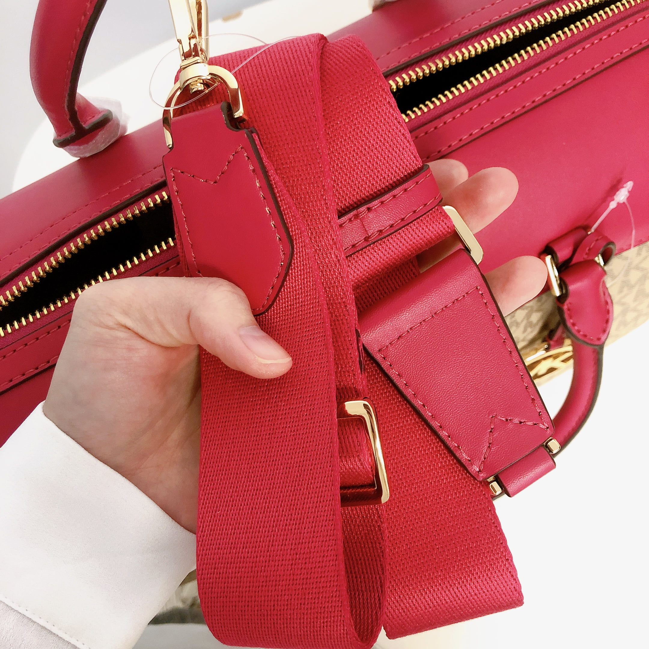 Michael Kors MK Jet Set Travel Medium Duffle Bag Satchel Tea Rose Pink Sand  MK
