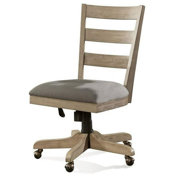Riverside Furniture Perspectives Upholstered Wood Desk Chair in Natural Acacia