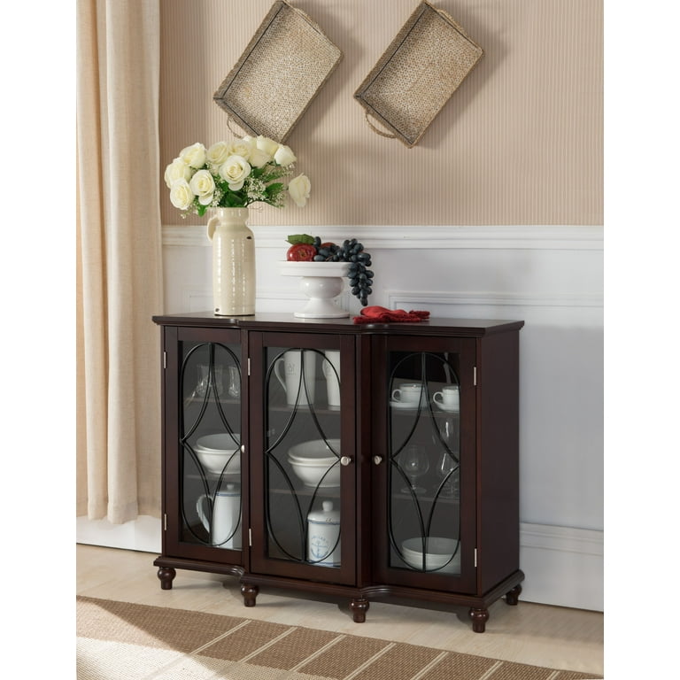 Glass sale credenza table