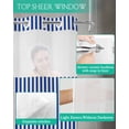 thumbnail image 4 of No Hook Shower Curtain with Snap-in Liner, Dark Blue Striped Waterproof Fabric Bathroom Curtains, Modern Beige Geometric Country Bath Curtains & Mesh Top Window Stand Up Stall 36"x72", 4 of 6