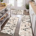 thumbnail image 2 of Beige Geometric Triangle Pattern Kitchen Rugs Sets Of 3,Kitchen Runner Rugs Non Skid Washable,Decorative Kitchen Floor Mats for Kitchen,Sink,Laundry,17"x30"+ 17"x47" + 17"x59", 2 of 6