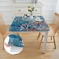 thumbnail image 2 of HAOXIT Ocean Tablecloth Coastal Nautical Rectangle Tablecloth Coral Print Ocean Themed Beach Decorative Waterproof Table Covers for Outdoor Dining Room Kitchen Living Room 52*52, 2 of 7