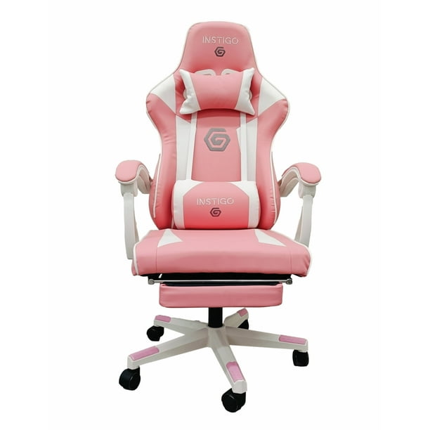 Silla Gamer Ergonómica IG642 Reclinable hasta 135° Soporta hasta 120 kg con reposapies y Cojines para Soporte de Cuello y Lumbar Silla de Oficina y Escritorio Ejecutiva
