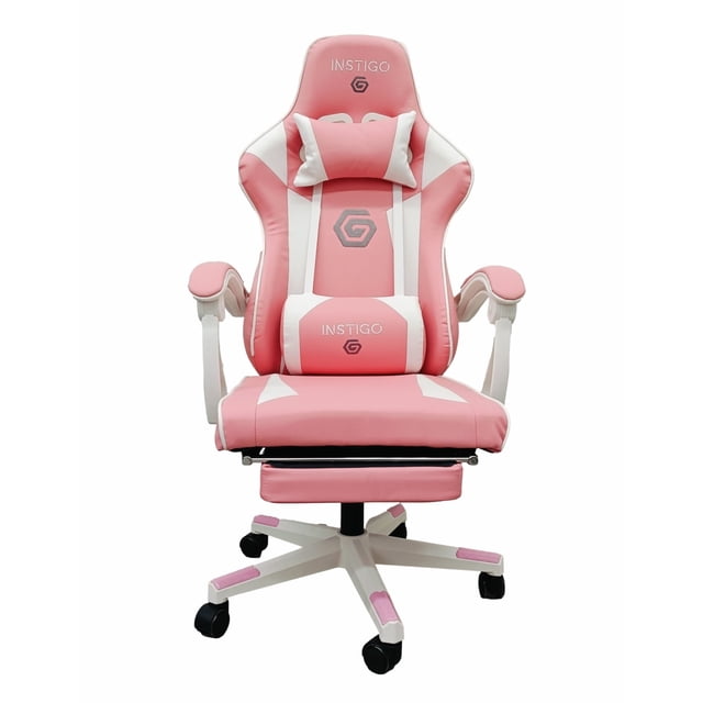 Silla Gamer Ergonómica IG642 Reclinable hasta 135° Soporta hasta 120 kg con reposapies y Cojines para Soporte de Cuello y Lumbar Silla de Oficina y Escritorio Ejecutiva
