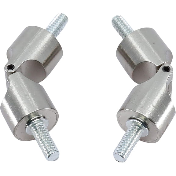 MERIVILLE Hinged Elbow Connector - Designed for Bay Window Curtain Rods or Corner Drapery Rods up to 3/4" Diameter, Satin Nickel Finish, 2 Pcs