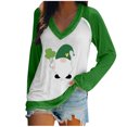 thumbnail image 1 of DPTALR Blouse Décontractée pour Femmes Imprimée pour la Saint-Patrick Manches Longues Col en V, 1 of 4
