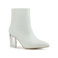 thumbnail image 1 of Unique Bargains Bottines à Paillettes à Talon Bloc Transparent pour Femme Blanches (Taille 5,5), 1 of 7