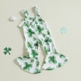 thumbnail image 5 of Okbabeha Toddler Girl St. Patrick's Day Outfits Baby Shamrock Print Sleeveless One-Piece Romper Suspender Jumpsuit, 5 of 8