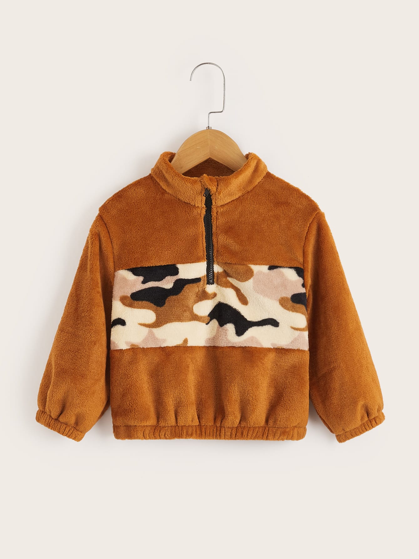 zipper half placket sweatshirt