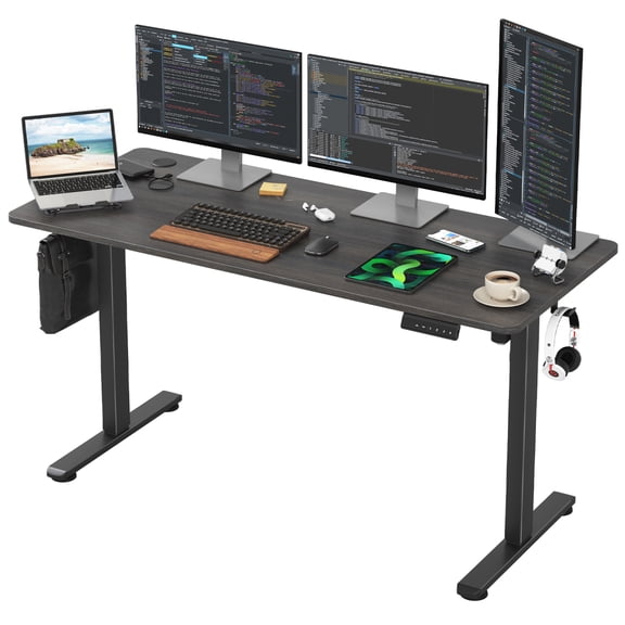 Miekor Furniture Electric Standing Desk Adjustable Height Sit Stand Home Office Desk with Splice Board No5755