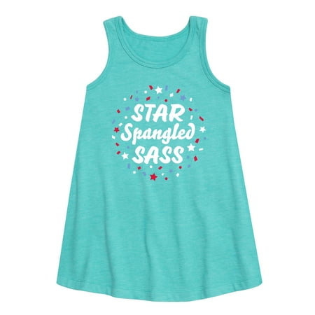 

Instant Message - Star Spangled Sass - Toddler & Youth Girls A-line Dress