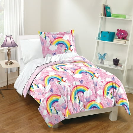 Dream Factory Unicorn Rainbow Comforter and Sham Set ...