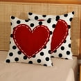 thumbnail image 2 of Valentines Day Pillow Covers 16x16 Set of 2, Valentines Decorative Pillowcase Polka Pot Red Love Heart Valentines Throw Pillows Anniversary Linen Outdoor Cushion Covers for Sofa Couch Decor, 2 of 6