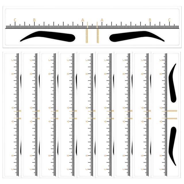 10Pcs Eyebrow Ruler Stencil Multi Color Tattooing Assistance Beauty Salon Use