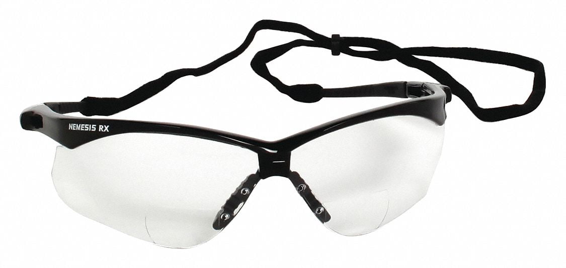 Clear ScratchResistant Bifocal Safety Reading Glasses, +3.0 Diopter