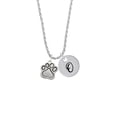 thumbnail image 2 of Delight Jewelry Silvertone Large Paw Silvertone Script Initial Disc - O - Charm Necklace, 20"+3", 2 of 4