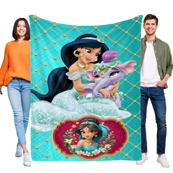 Flannel Blanket Jasmine Fun and Cozy Throw Blanket Perfect for Bedroom Playroom or Travel Ideal Gift for Boys and Girls 30"x40"