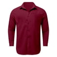 thumbnail image 3 of Kids Linen Button Down Shirts, Solid Long Sleeve Casual Tops for Spring & Summer, 3-14Y, 3 of 5