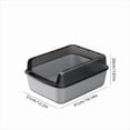 thumbnail image 3 of KOYPTL Semi Enclosed Cat Litter Box Anti-Splashing Kitty Litter Box Removable Open Top Litterbox Small Cats Litters Pan Kitten Toilet for Small Animal Rabbit Easy Clean Gray, 3 of 6