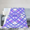 thumbnail image 2 of Geometric Plaid Throw Blanket,Super Soft Anti-Pilling Flannel Bed Blankets, 80"x60", 2 of 8