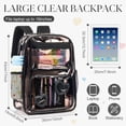 thumbnail image 3 of DAKIMOE Clear Backpack Heavy Duty Stadium Approved School Cute Transparent Backpacks Clear Bag Travel, 3 of 9