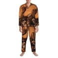 thumbnail image 3 of Lsque Coffee Beans Pattern Long Sleeve Pajama Set for Men - Soft 2-Piece Sleepwear and Loungewear Set with Pockets, Comfy Nightwear-Medium, 3 of 7