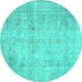 thumbnail image 1 of Ahgly Company Indoor Round Persian Turquoise Blue Traditional Area Rugs, 4' Round, 1 of 4