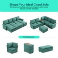 thumbnail image 5 of Linsy Home 115" Modular Sectional Couches for Living Room, U-Shaped Sectional Cloud Sofa with Double Chaise, Green, 5 of 11