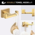 thumbnail image 4 of 5-Piece Bathroom Hardware Set Brushed Gold, Lava Odoro Towel Bar Set Wall Mounted Stainless Steel - Include 2 Towel Bar Towel Ring Toilet Paper Holder and Double Hook, 23.6-Inch, 4 of 8