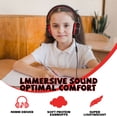 thumbnail image 3 of ONTA Kids Headphones Wired Headphone with Microphone Control Folding On-Ear 3.5mm Headset for Children Girls Boys Lightweight Foldable Headsets for Chromebook Cellphone Tablets (Black/Red), 3 of 8