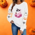 thumbnail image 5 of Edvintorg Womens Oversized Sweatshirt Halloween Printed Crew Neck Long Sleeve Casual Pullover Sweatshirt Clothes Women S-2XL White, 5 of 7