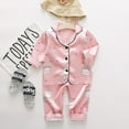 thumbnail image 2 of Uccdo Toddler Girls Boys Milk Silk Pajamas Kids Sleepwear Set Long Sleeve Cartoon Print Blouse+Pants 6M-4T, 2 of 8