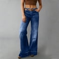 thumbnail image 3 of qucoqpe Womens Wide Leg Jeans High Waisted Stretchy Baggy Trendy Flare Denim Pants, 3 of 7