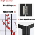 thumbnail image 2 of XF XINFENG 4 Panel Room Dividers Japanese Plum Blossom Screen Wall Divider 6Ft Folding Privacy Screen Portable Freestanding Partition, White, 2 of 7