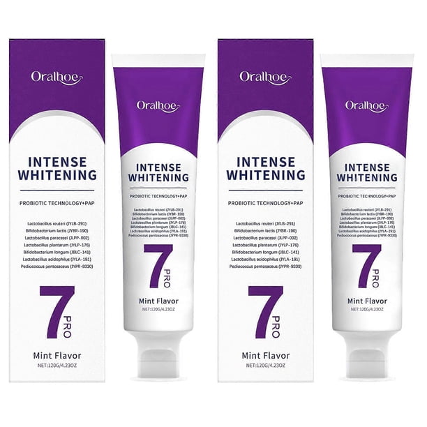 7-Pro Intensive Toothpaste, 7PRO Intense Whitening Toothpaste with 7 Probiotics, Stain Removal & Fresh Breath